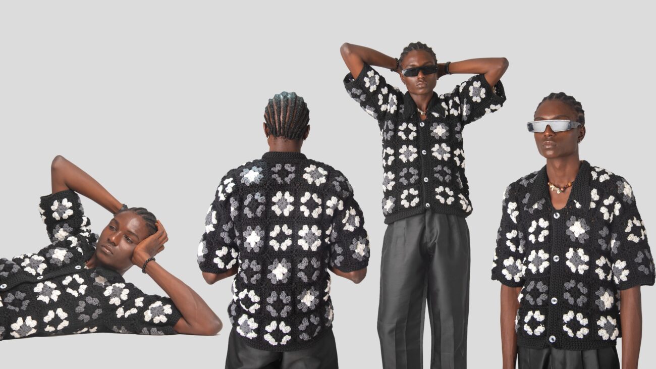 Monochrome Granny Square shirt - Image 4
