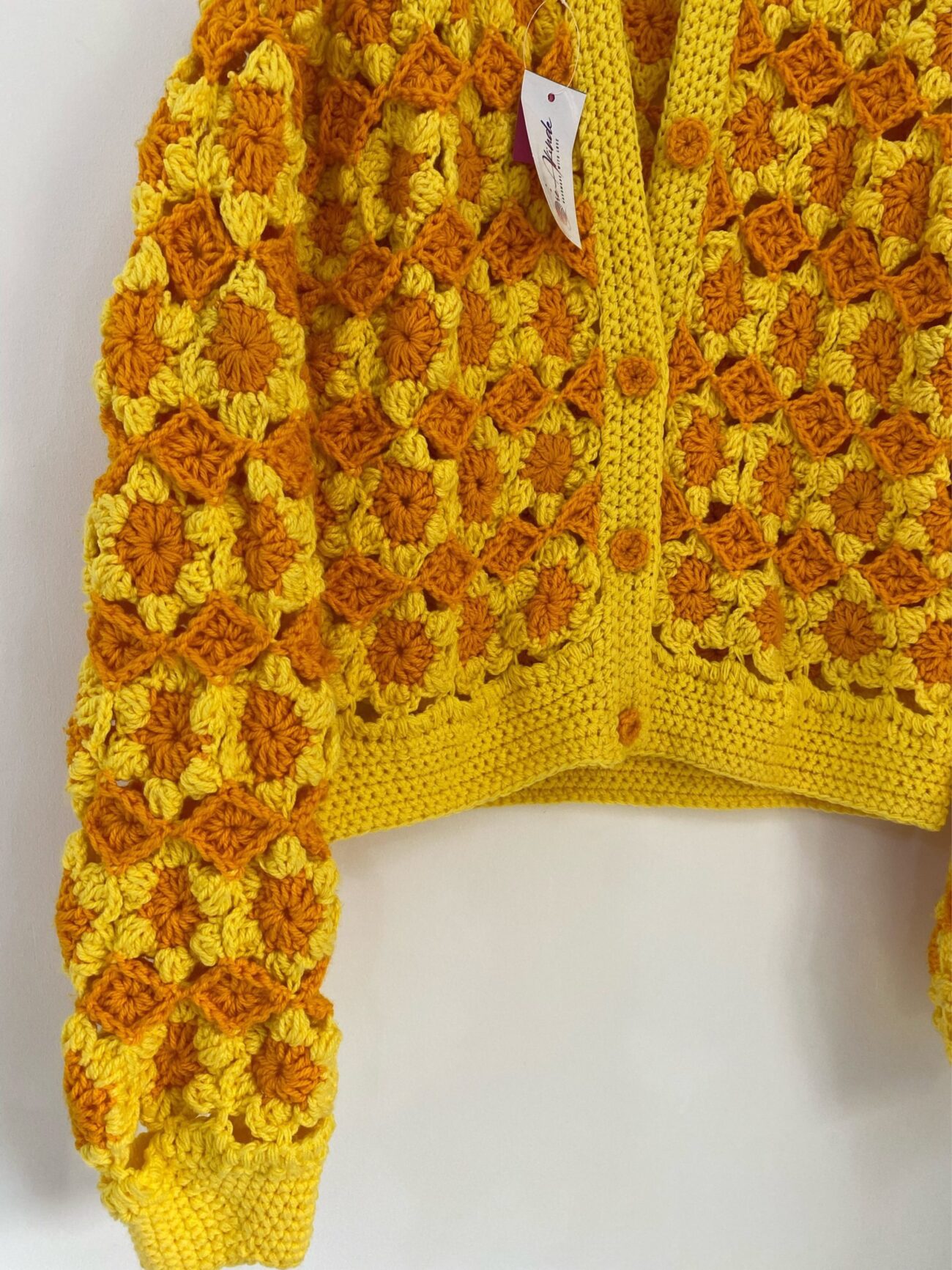 Van Gogh ‘sunflower’ inspired crochet jacket - Image 4