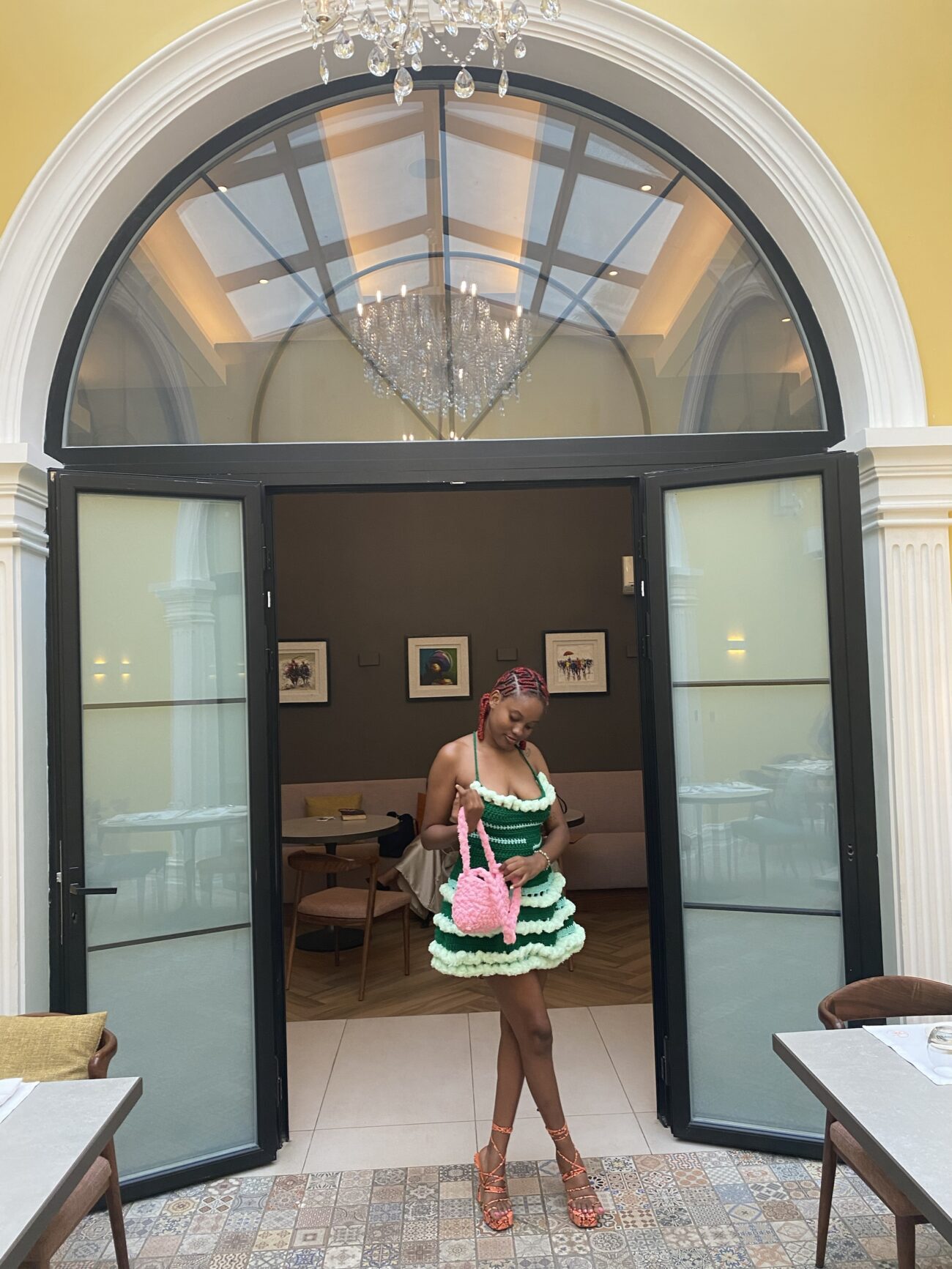 Flamingo Mini Dress- Green