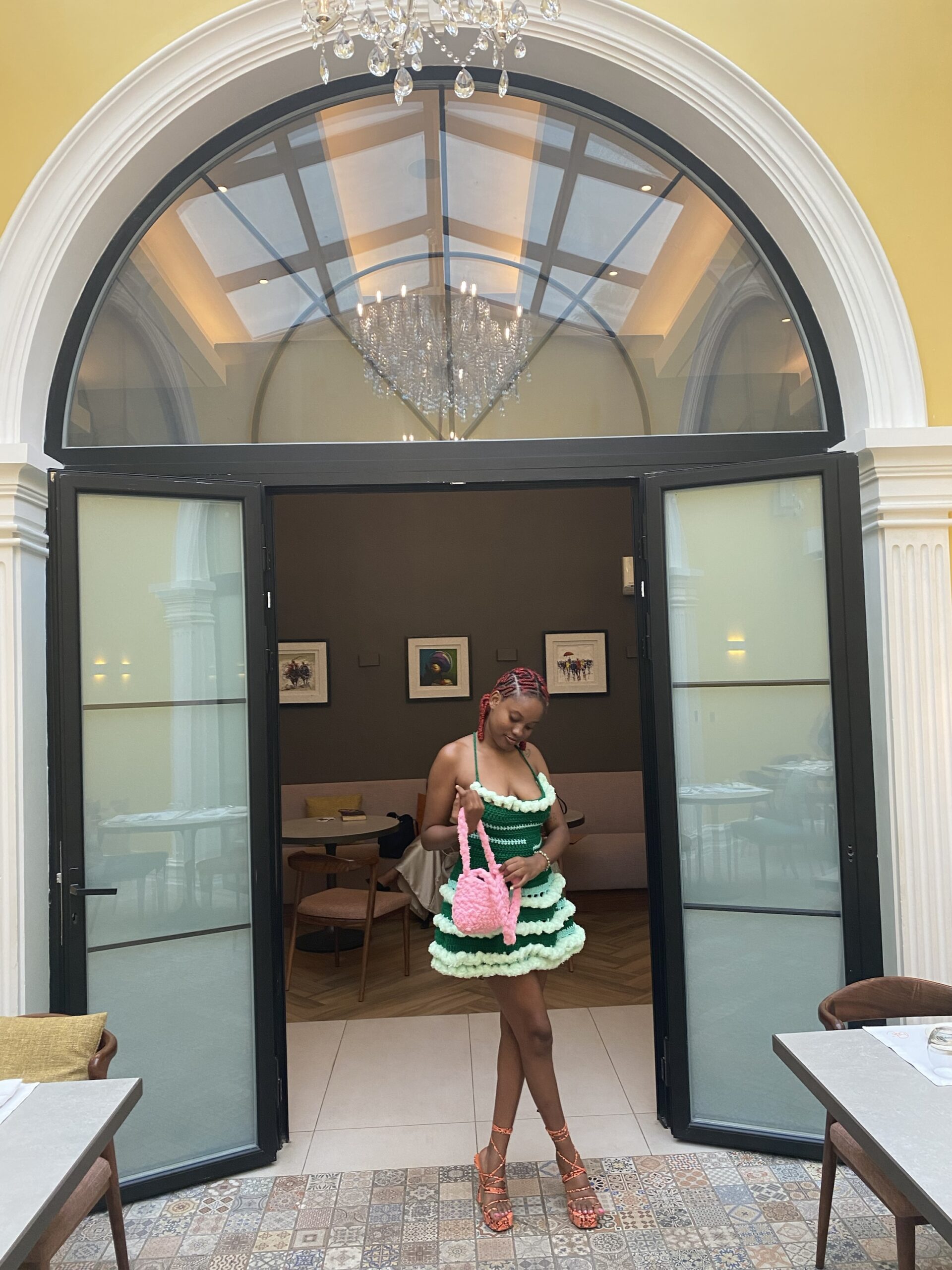 Flamingo Mini Dress- Green